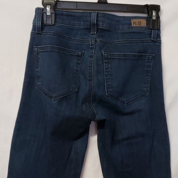 Paige Denim 'Demi' Moto Ultra Skinny Jeans Zipper Ribbed High-Waisted Size 24 - Picture 10 of 13